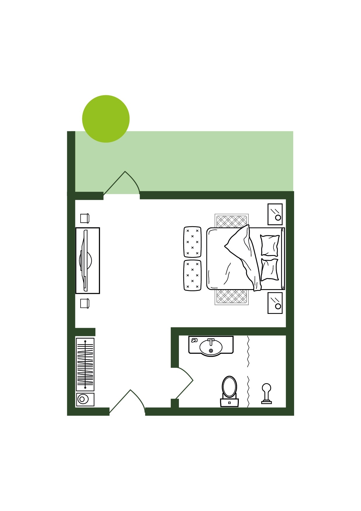 Планировка стандартного апартамента Atmosfera Resort Residence