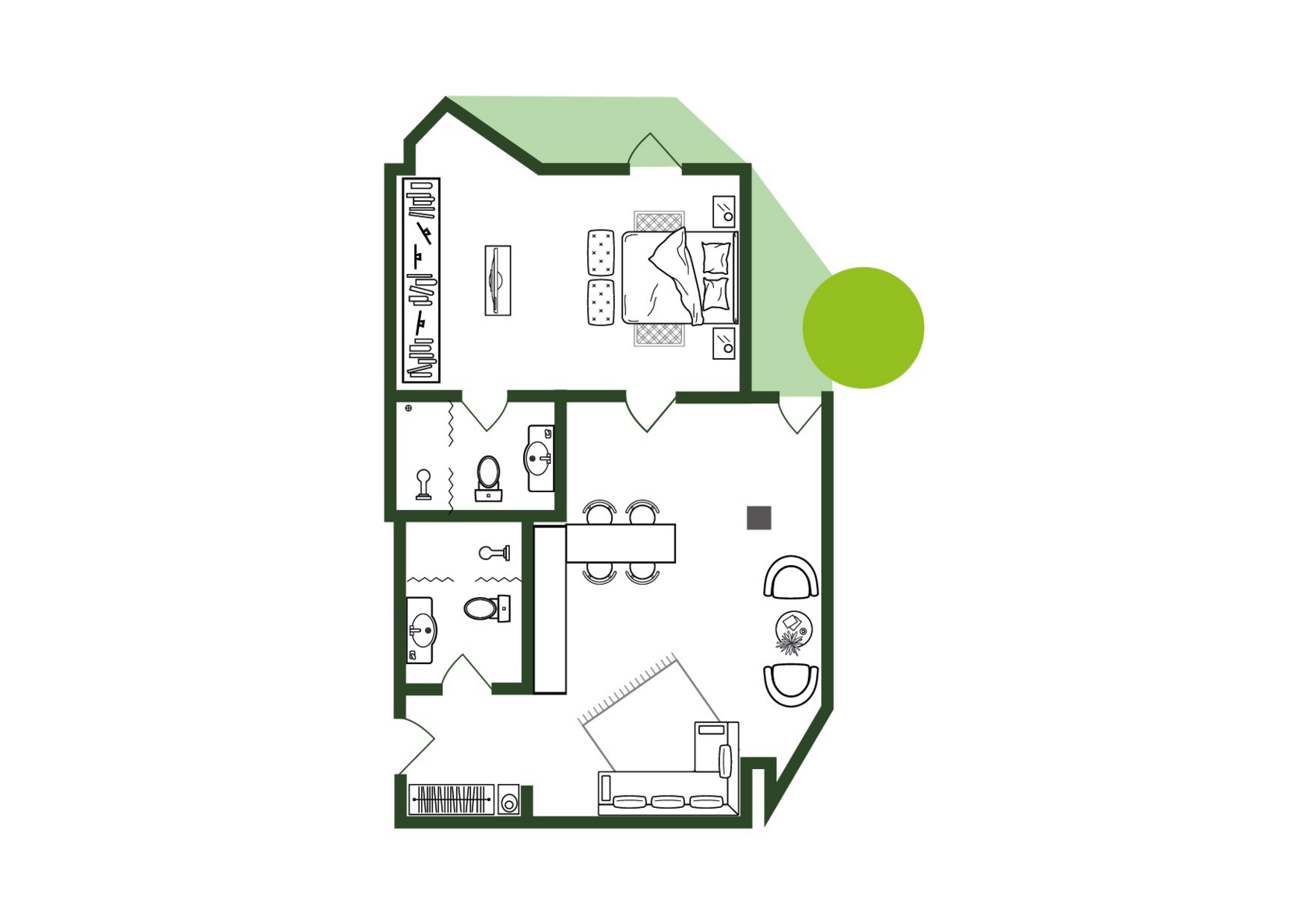 Планировка большого шале с террасой Atmosfera Resort Residence