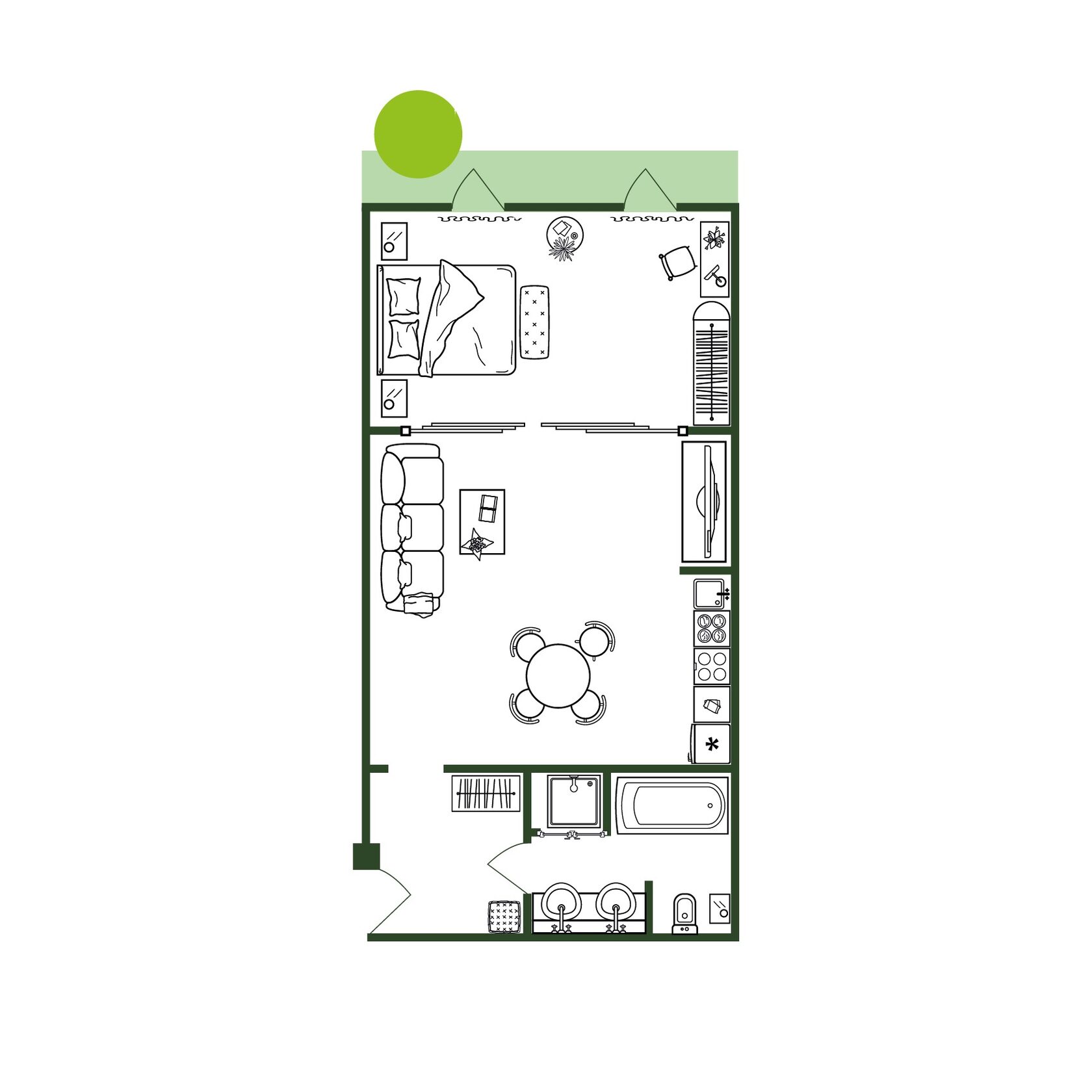Планировка шале с террасой Atmosfera Resort Residence