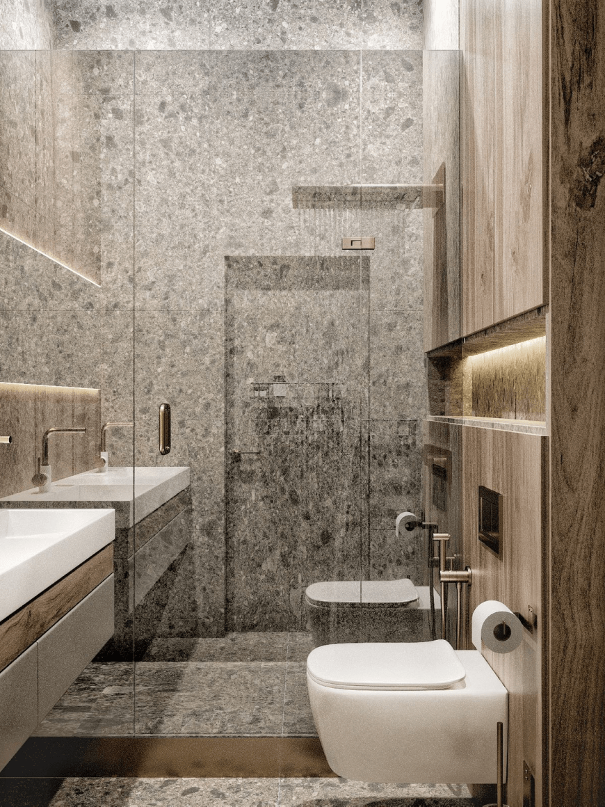 Ванная комната с отделкой Atmosfera Resort Residence