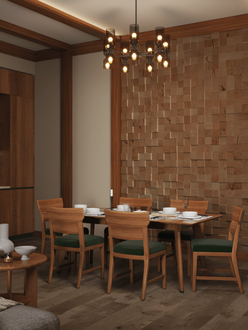 Столовая зона в шале Atmosfera Resort Residence