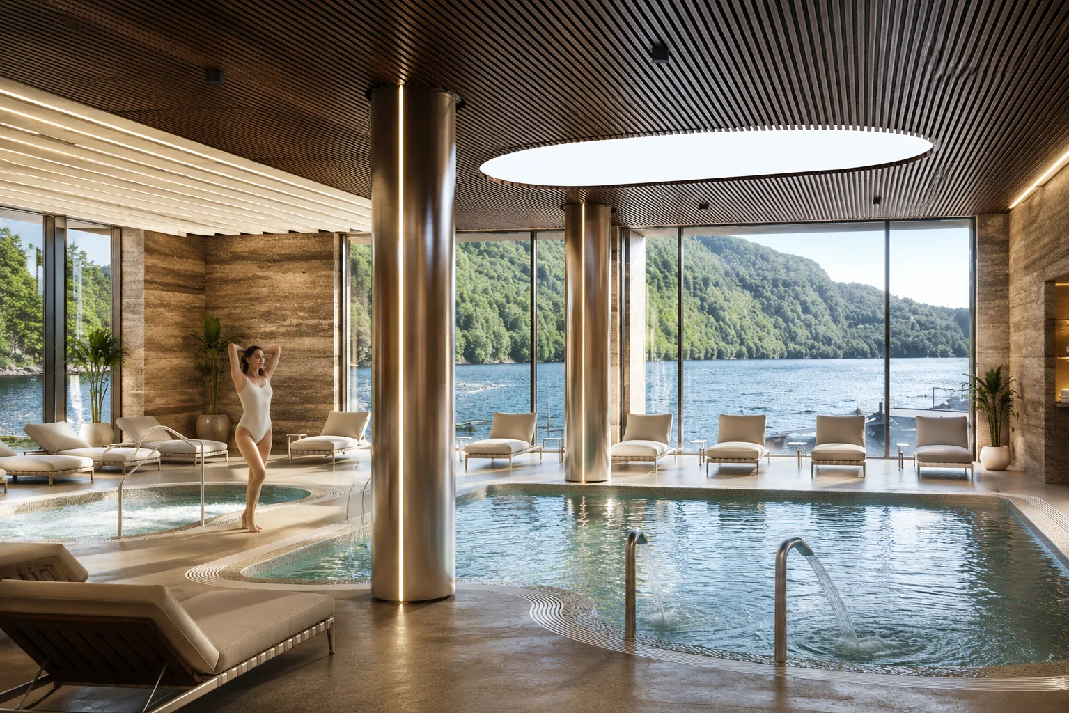 Aura SPA с бассейном и видом на воду